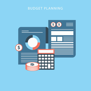 Budget planning concept in flat style. Modern design for money Budget