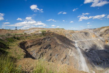 Big open pit magnezite quarry mine