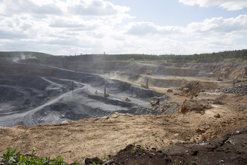 Big open pit magnezite quarry mine