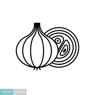 Onion vector icon. Vegetable symbol