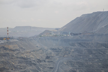 Big open pit magnezite quarry mine