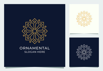 ornament logo design in mono line style