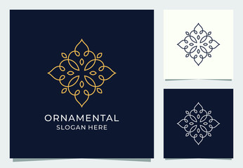 ornament logo design in mono line style