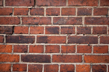 Brown-red, old brick wall
