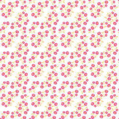 Seamless pattern with simple watercolor flowers. Endless background for wallpapers or fashion fabric.