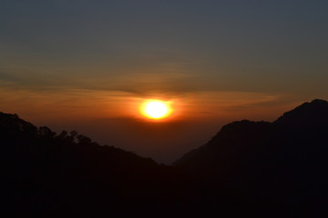 sunset over the mountains