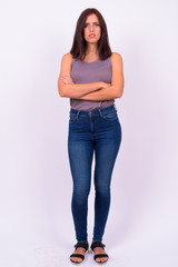 Full body shot of young beautiful woman