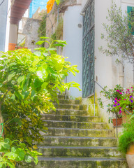 Beautiful stairway in world famous Amalfi