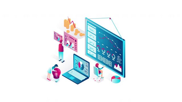 Business Statistics Loop Animation Motion Graphics