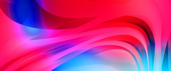 Abstract background with colorful gradient. Vibrant graphic wallpaper with stripes design. Fluid 2D illustration of modern movement.