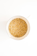 Steel Cut Oats in White Enamel Pot