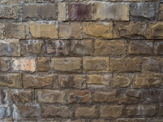 brickwork of an external wall with a large brick house - background