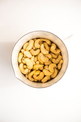 Cashew Nuts in white pot
