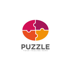 Puzzle Logo Design Vector Template
