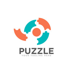 Puzzle Logo Design Vector Template