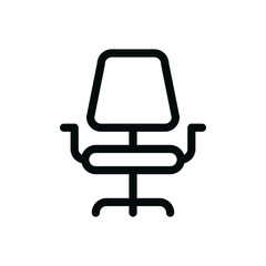 Office chair isolated icon, office furniture outline vector icon