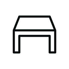 Dinner table isolated icon, loft table linear vector icon