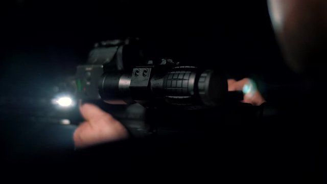 Technological collimator sight with rifle magnifier on a rifle