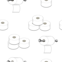 Toilet paper pattern on white background.