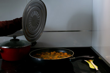 Home-made vegan Cuscús being served