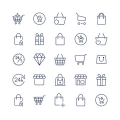 
Line icons on the theme of trade.