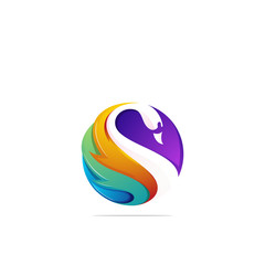 Naklejka premium Vector logo design icon swan