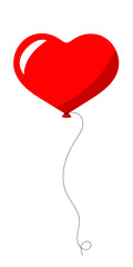 red heart balloon vector