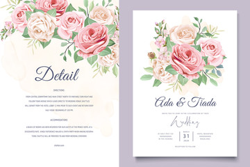 Fototapeta na wymiar Beautiful wedding invitation card template