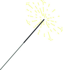 sparkler vector, Bengal fire isolated