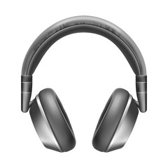 Realistic vector headphones, wireless sound appliance, music
