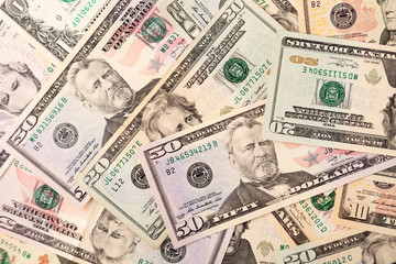 American dollars bills background, concept global financial crisis