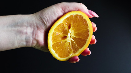 hand with lemon