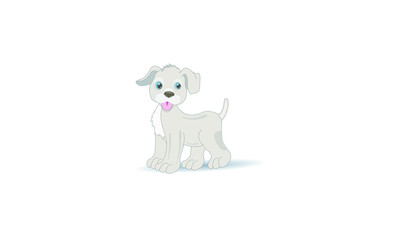 Vector illustration of a dog standing on a white background