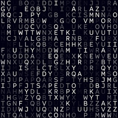 Abstract Matrix background. White filled alphabetical background. Small sized seamless pattern. Authentic vector illustration.