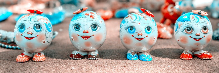 Russian folk art. Souvenirs and toys.
