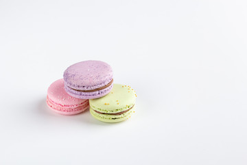 colorful macaroons isolated on white background