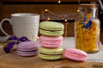 macaroons and cup of coffee