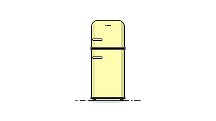 Retro Refrigerator flat design vector illustration
