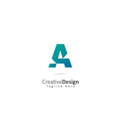 Paper Vector Letter A Logo with fold effect letters. Design Vector Illustration Logo template