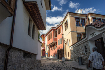 Fototapeta na wymiar Plovdiv in Bulgaria during summer day with clouds