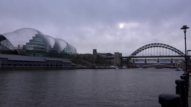 Newcastle upon Tyne bridges across the river tyneside England UK 4K