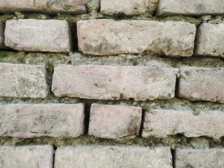 Old texture brick background empty brick underground.
