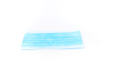 Blue of Doctor mask and corona virus protection isolated on a white background