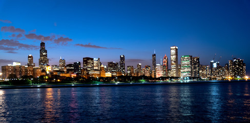 Obraz premium Chicago Night Skyline