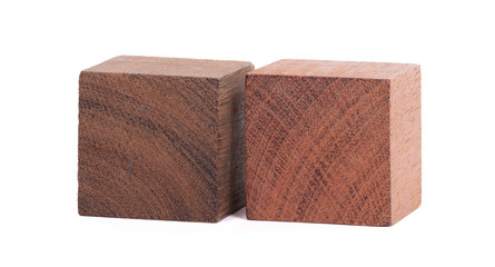 Isolated hardwood toy blocks