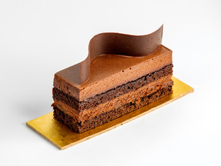 piece of cake with caramel and chocolade