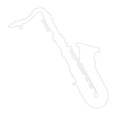 silhouette classical wind musical instrument saxophone
