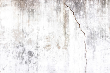 Blank concrete white rough wall for background. Beautiful white wall with cracks and dirty.