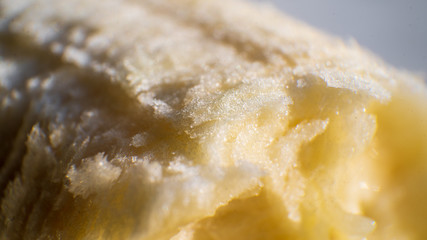 Close up of banana thas been taken a bite out of