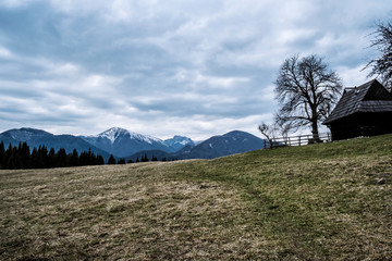 Little Fatra mountains range from settlement Podsip, Slovakia